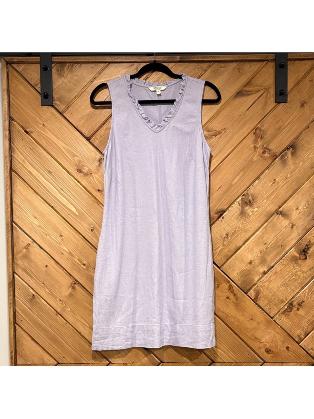 Briggs New York Lavender Sleeveless Midi Dress Ruffle Neckline Small